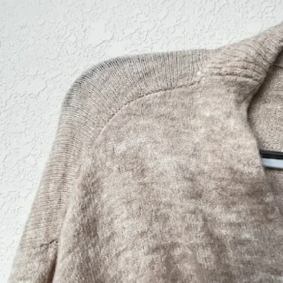 NWOT Wool Blend Oversized Very Soft Tan Open Front Knit Cardigan - Picture 7 of 13